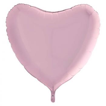 BALLON ALU COEUR ROSE PASTEL 9" 23CM