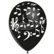 BALLON LATEX MUSIQUE NOIR X8