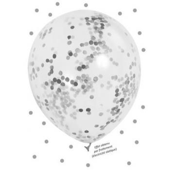 BALLONS CONFETTI ARGENT X3