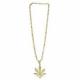 COLLIER FEUILLE CANABIS OR