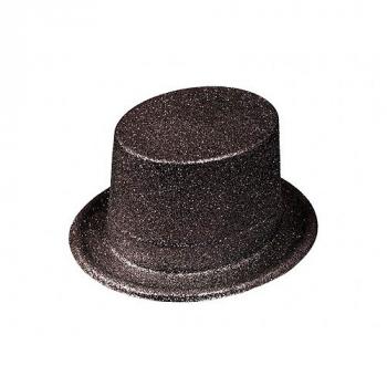 CHAPEAU HAUT DE FORME NOIR PAILLETTES