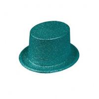 CHAPEAU HAUT DE FORME PAILLETTES TURQUOISE