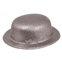 CHAPEAU MELON PAILLETTES ARGENT