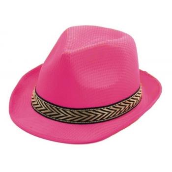 CHAPEAU BORSALINO POLYESTER ROSE FLUO