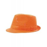 CHAPEAU BORSALINO SEQUIN FLUO ORANGE