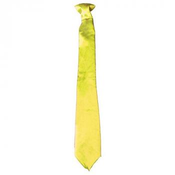 CRAVATE SATIN FLUO 45CM JAUNE