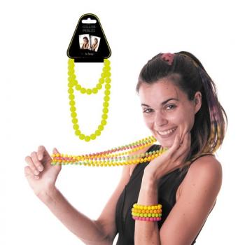 COLLIER PERLES JAUNE