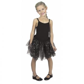 TUTU NOIR AVEC ETOILES HOLOGRAMME ENFANT