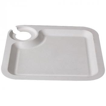 Assiette cocktail pulpe 21 cm avec emplacement verre x25