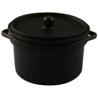 Cocotte chaude noire Plastique avec couvercle 8 cl (x 10)