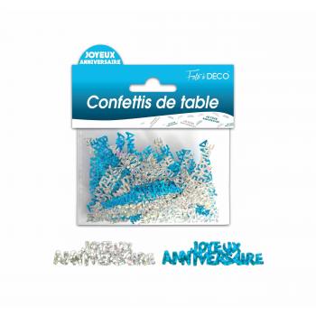 CONFETTIS DE TABLE J.A BLEU/ARGENT