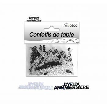 CONFETTIS DE TABLE J.A NOIR/ARGENT