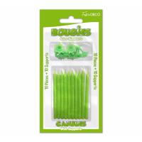 Lot de 10 bougies pailletées vert