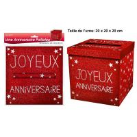 Urne joyeux anniversaire rouge