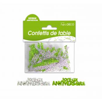 CONFETTIS DE TABLE J.A VERT/ARGENT