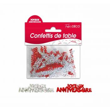 CONFETTIS DE TABLE J.A ROUGE/ARGENT