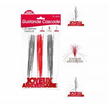 GUIRLANDE CASCADE J.A HOLOGRAMME ROUGE