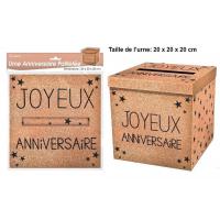 Urne joyeux anniversaire cuivre