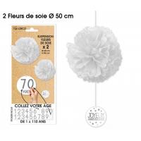 FLEURS DE SOIE TOUS AGES X2 BLANC