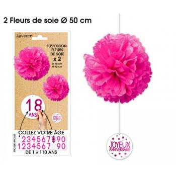 FLEURS DE SOIE TOUS AGES X2 FUCHSIA