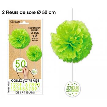 FLEURS DE SOIE TOUS AGES X2 VERT