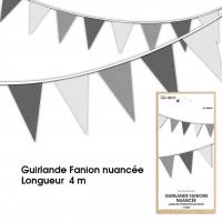 GUIRLANDE FANION NUANCEE GRIS