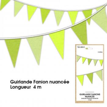 GUIRLANDE FANION NUANCEE VERT