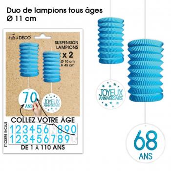 LAMPIONS TOUS AGES X2 BLEU