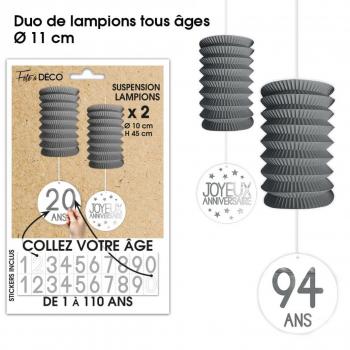 LAMPIONS TOUS AGES X2 GRIS