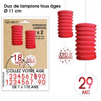 LAMPIONS TOUS AGES X2 ROUGE