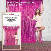 RIDEAU FRANGES METALLIQUE FUSHIA