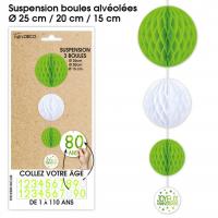 SUSPENSION 3 BOULES TOUS AGES VERT