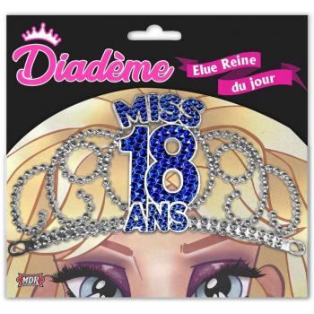 DIADEME MISS 18 ANS BLEU