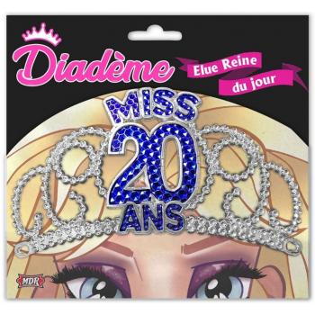 DIADEME MISS 20 ANS BLEU