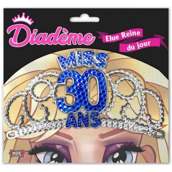 DIADEME MISS 30 ANS BLEU