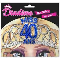 DIADEME MISS 40 ANS BLEU