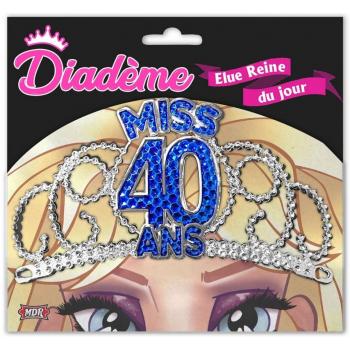 DIADEME MISS 40 ANS BLEU