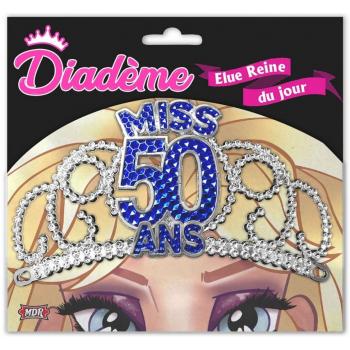 DIADEME MISS 50 ANS BLEU