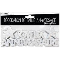 LETTRE JOYEUX ANNIVERSAIRE BLANC DECO DE TABLE