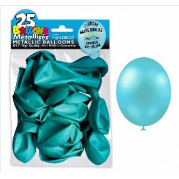 BALLON METAL BLEU CIEL X25