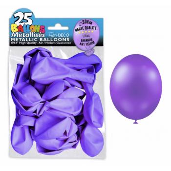 BALLON METAL VIOLET CLAIR X25