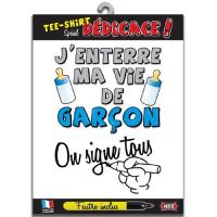 TEE SHIRT ENTERREMENT VIE DE GARCON +STYLO