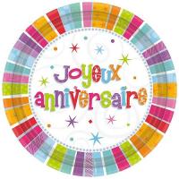 ASSIETTE JOYEUX ANNIVERSAIRE 23CM X8
