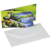 CARTE D'INVITATION X6 TORTUE NINJA