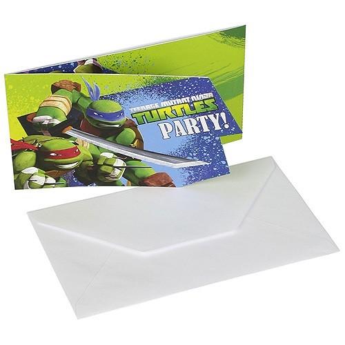 Carte d'invitation x6 tortue ninja - Invitation et Cartes d'anniversaire -  Décoration-Fête
