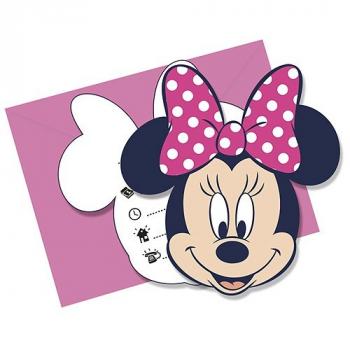 CARTE INVITATION MINNIE + ENV. X 6