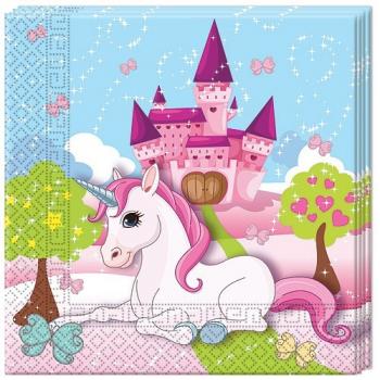 SERVIETTE LICORNE 33X33CM X20