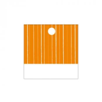 ETIQUETTE CARREE ORANGE 3CM DECO X25