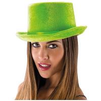 CHAPEAU HAUT DE FORME VELOURS FLUO VERT