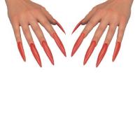 ONGLES LONGS ROUGES ADHESIFS X10